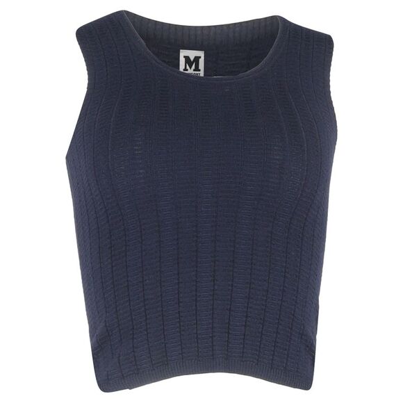 M Missoni Knitted Tank Tops in Navy Blue Cotton - Picture 1 of 6